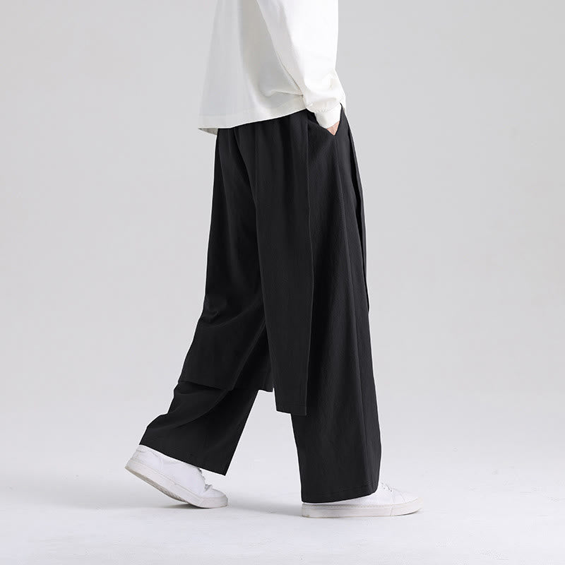 Buddha Stones無地 パッチワークデザイン メンズ コットンパンツ ポケット付き - image 12