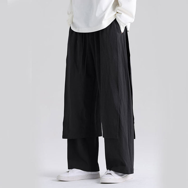 Buddha Stones無地 パッチワークデザイン メンズ コットンパンツ ポケット付き - image 13