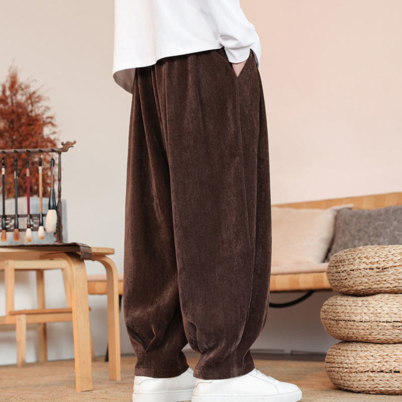 Buddha Stonesカジュアル 無地 シンプルデザイン メンズ コットンパンツ ポケット付き - image 3