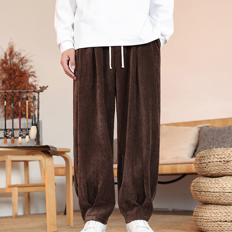 Buddha Stonesカジュアル 無地 シンプルデザイン メンズ コットンパンツ ポケット付き - image 1