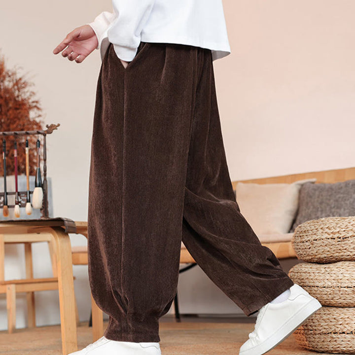 Buddha Stonesカジュアル 無地 シンプルデザイン メンズ コットンパンツ ポケット付き - image 4