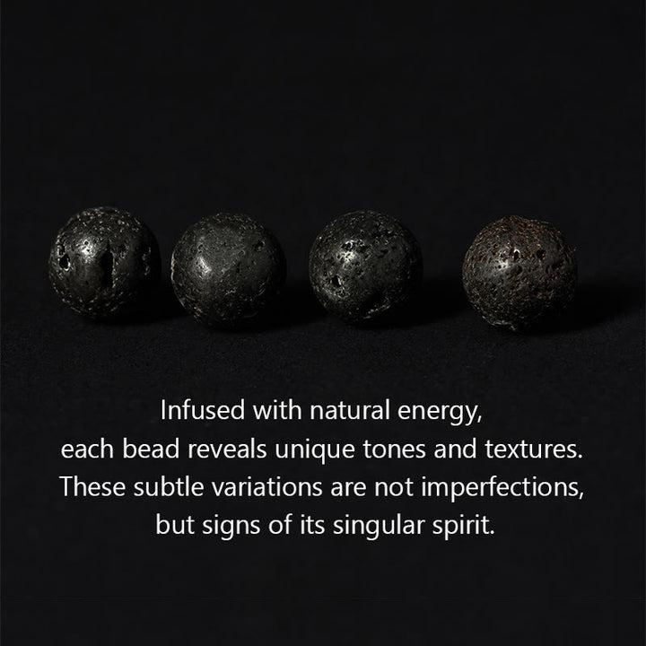 Buddha Stones天然溶岩石 仏顔サポートブレスレット - image 5