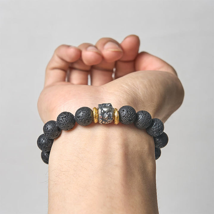 Buddha Stones天然溶岩石 仏顔サポートブレスレット - image 3