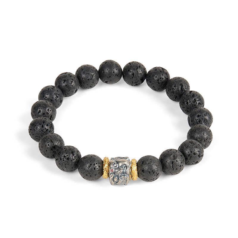 Buddha Stones天然溶岩石 仏顔サポートブレスレット - image 4