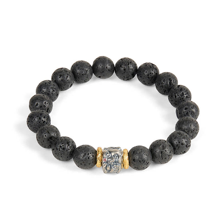 Buddha Stones天然溶岩石 仏顔サポートブレスレット - image 4