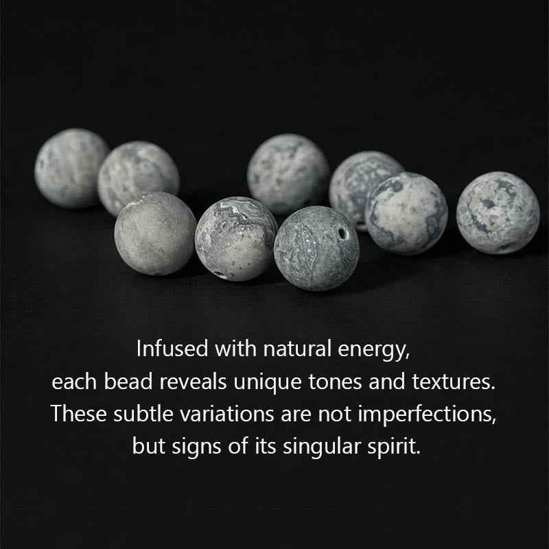 Buddha Stones天然グレージャスパー ソーダライトオーム・マニ・パドメ・フム仏陀顔ヒーリングブレスレット - image 5