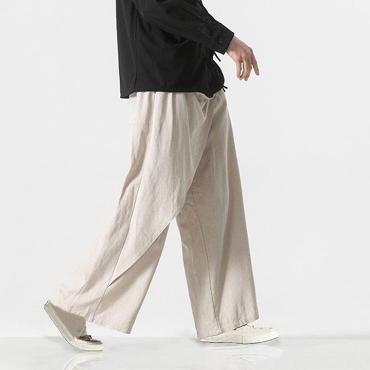 Buddha Stonesアシンメトリー パッチデザイン 無地 メンズ コットンパンツ ポケット付き - image 24
