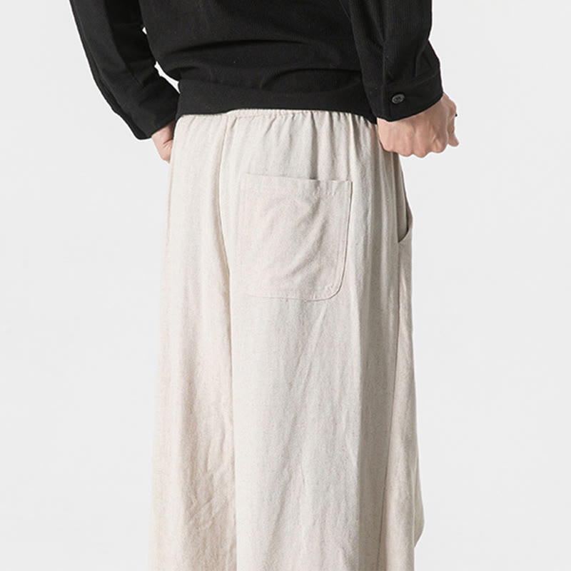 Buddha Stonesアシンメトリー パッチデザイン 無地 メンズ コットンパンツ ポケット付き - image 31