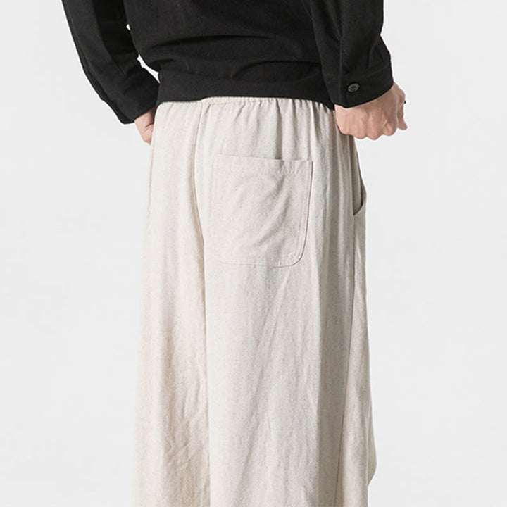 Buddha Stonesアシンメトリー パッチデザイン 無地 メンズ コットンパンツ ポケット付き - image 31