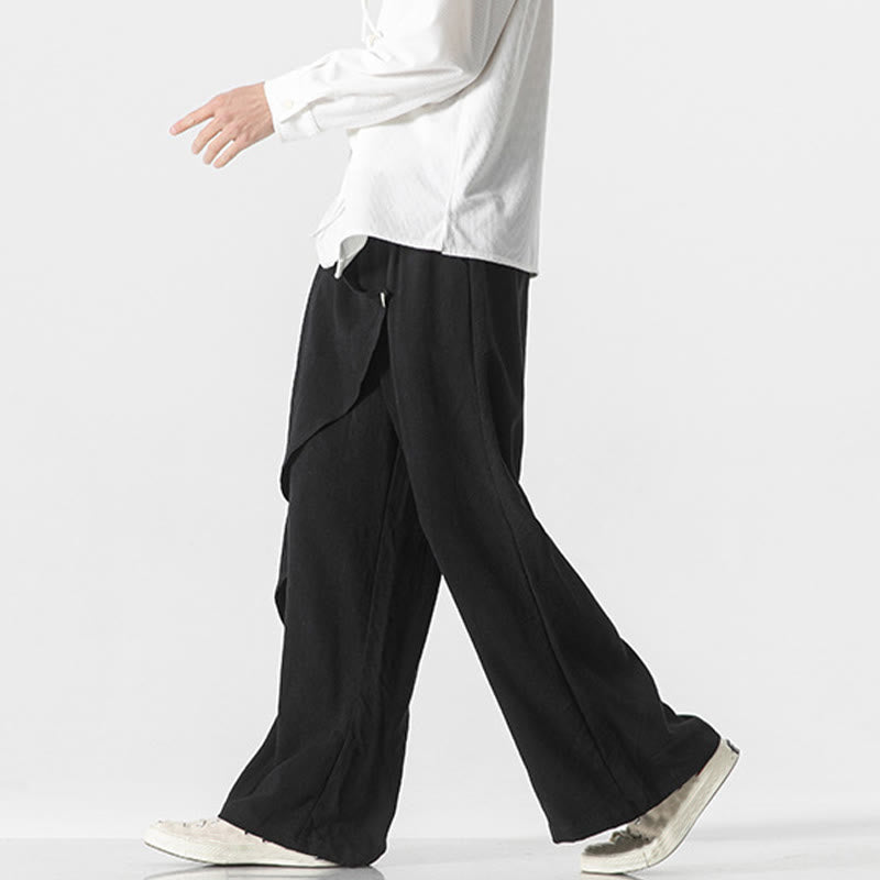 Buddha Stonesアシンメトリー パッチデザイン 無地 メンズ コットンパンツ ポケット付き - image 11