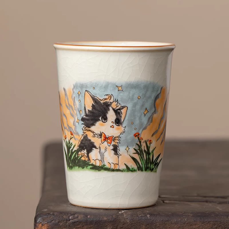 Buddha Stonesかわいい蝶ネクタイ猫ティーカップ カンフーティーカップ - 猫 7.5cm*10.2cm*265ml - image 8