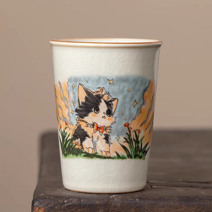 Buddha Stonesかわいい蝶ネクタイ猫ティーカップ カンフーティーカップ - 猫 7.5cm*10.2cm*265ml - image 8