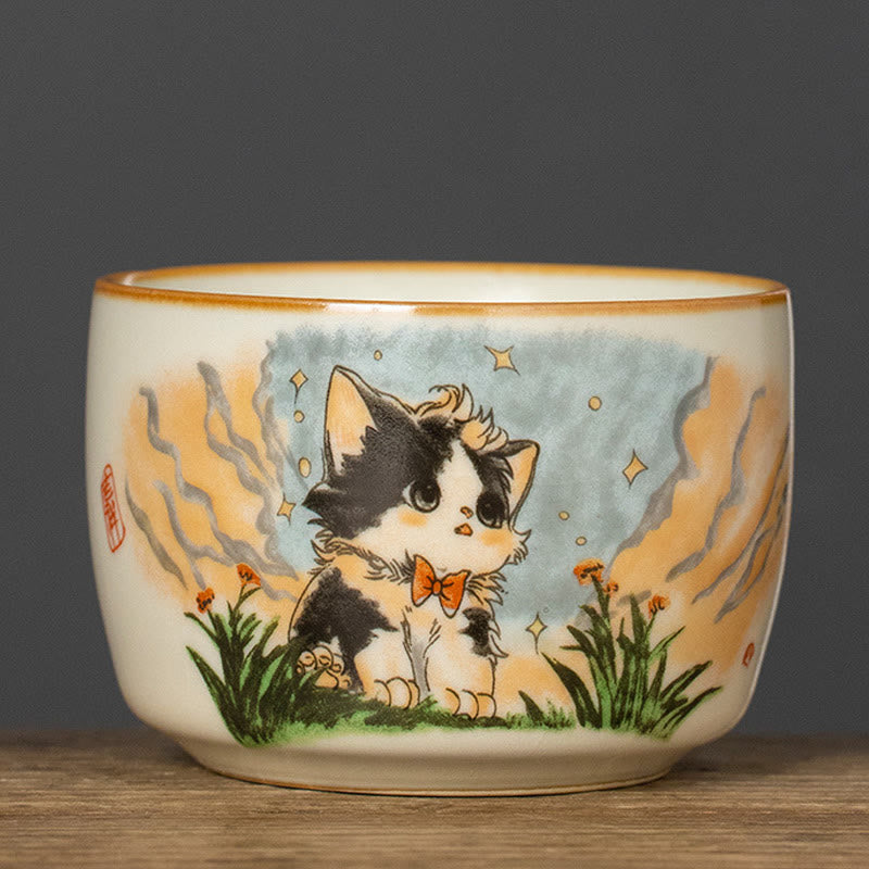 Buddha Stonesかわいい蝶ネクタイ猫ティーカップ カンフーティーカップ - 猫 7.5cm*5cm*115ml - image 9