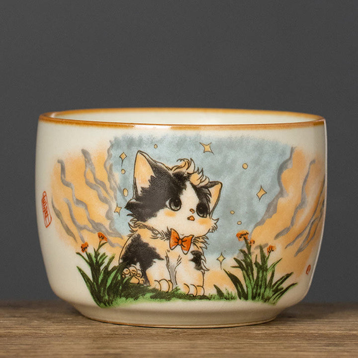 Buddha Stonesかわいい蝶ネクタイ猫ティーカップ カンフーティーカップ - 猫 7.5cm*5cm*115ml - image 9