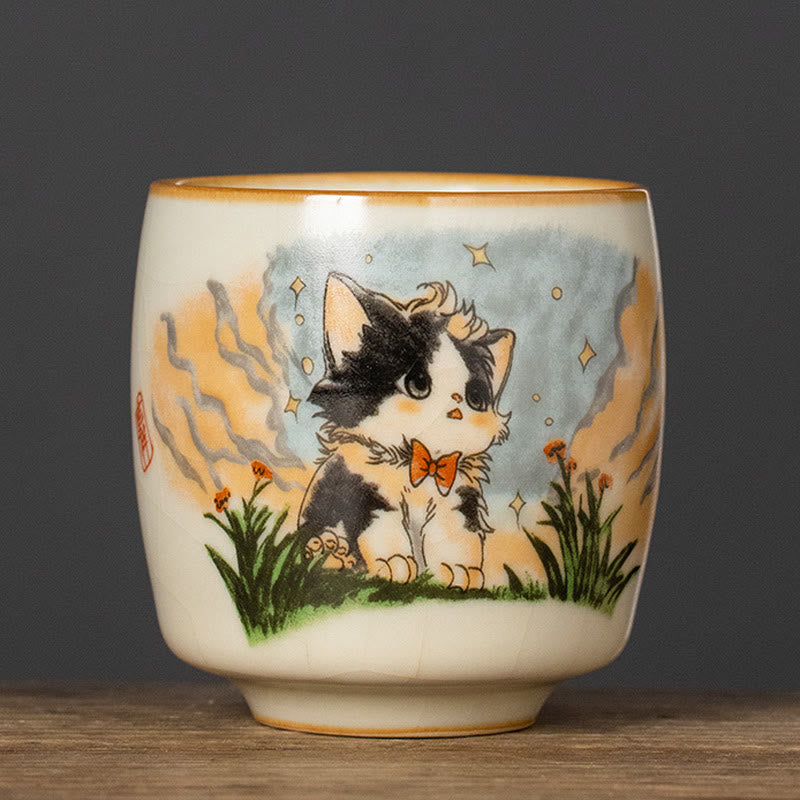 Buddha Stonesかわいい蝶ネクタイ猫ティーカップ カンフーティーカップ - 猫 5.8cm*6.1cm*95ml - image 10