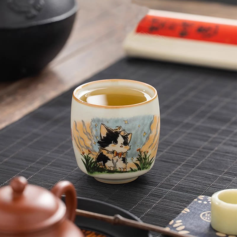 Buddha Stonesかわいい蝶ネクタイ猫ティーカップ カンフーティーカップ - image 11
