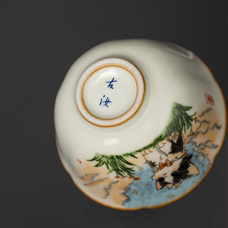 Buddha Stonesかわいい蝶ネクタイ猫ティーカップ カンフーティーカップ - image 3