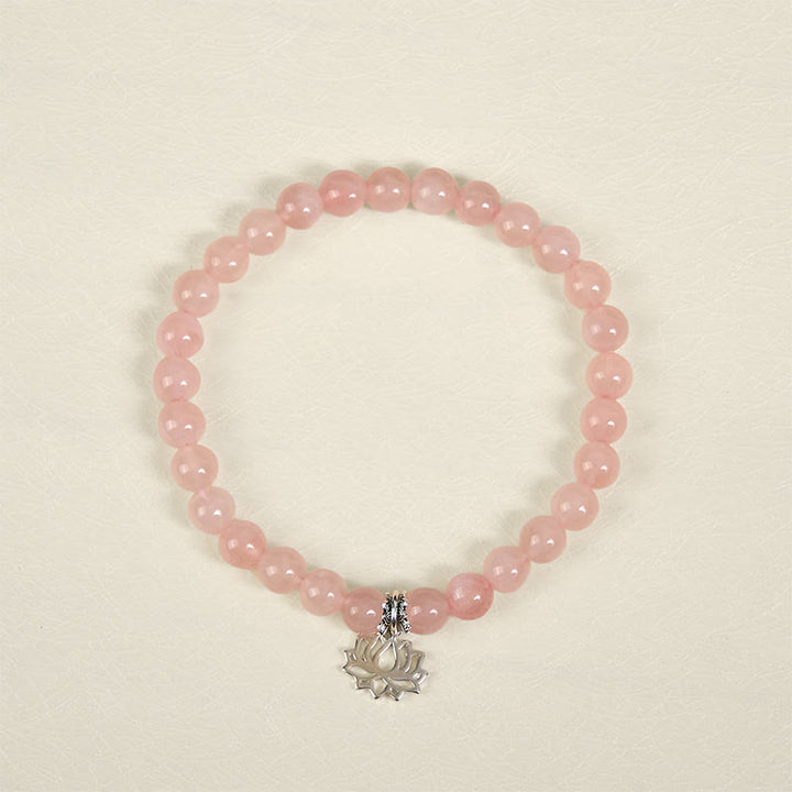 Buddha Stones925スターリングシルバー ロータスデザイン ナチュラルピンククリスタル スージングブレスレット - image 11