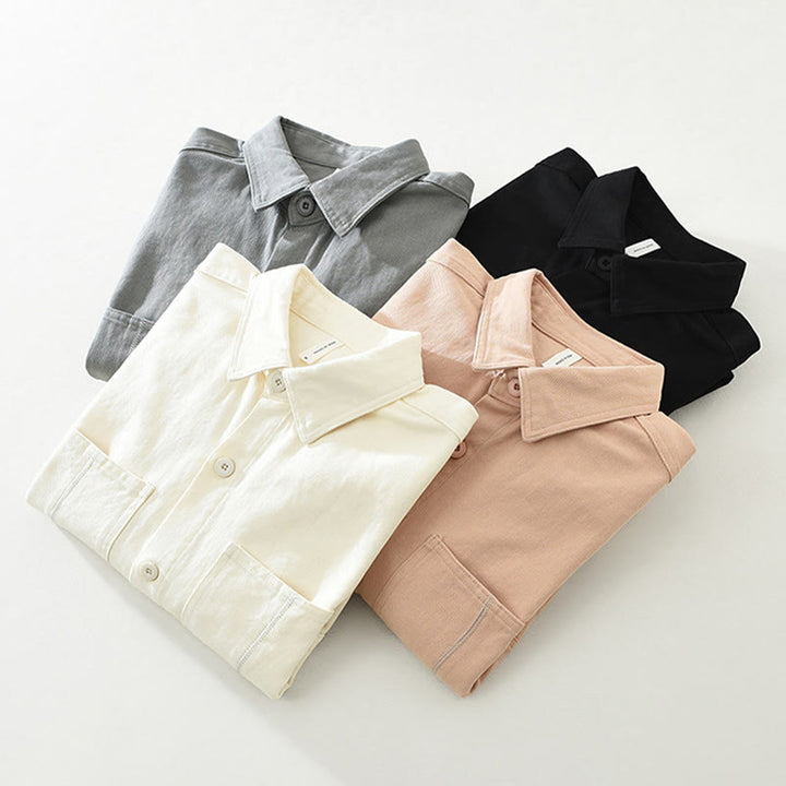 Buddha Stones春 通勤 ボタン 長袖シャツ メンズ コットン ポケット付き - image 15
