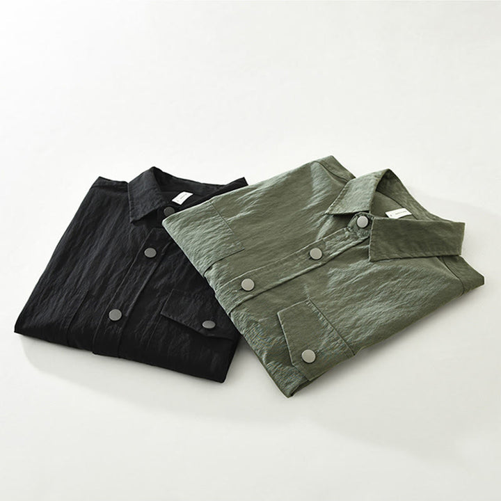 Buddha Stonesデイリーロングスリーブボタンシンプルデザインメンズシャツ ポケット付き - image 15
