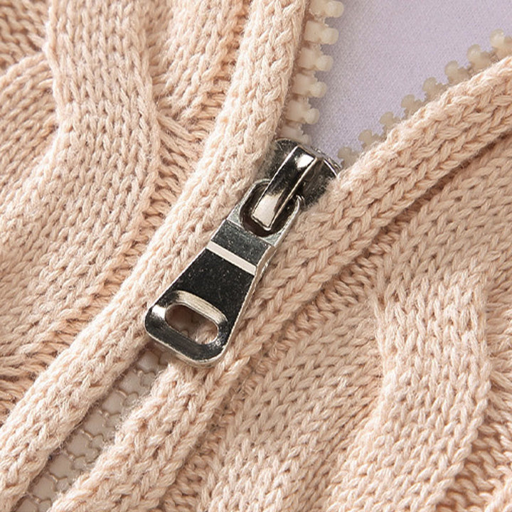 Buddha Stones冬用テクスチャードハイネックジッパーデザインメンズ長袖コットンセーター - image 9