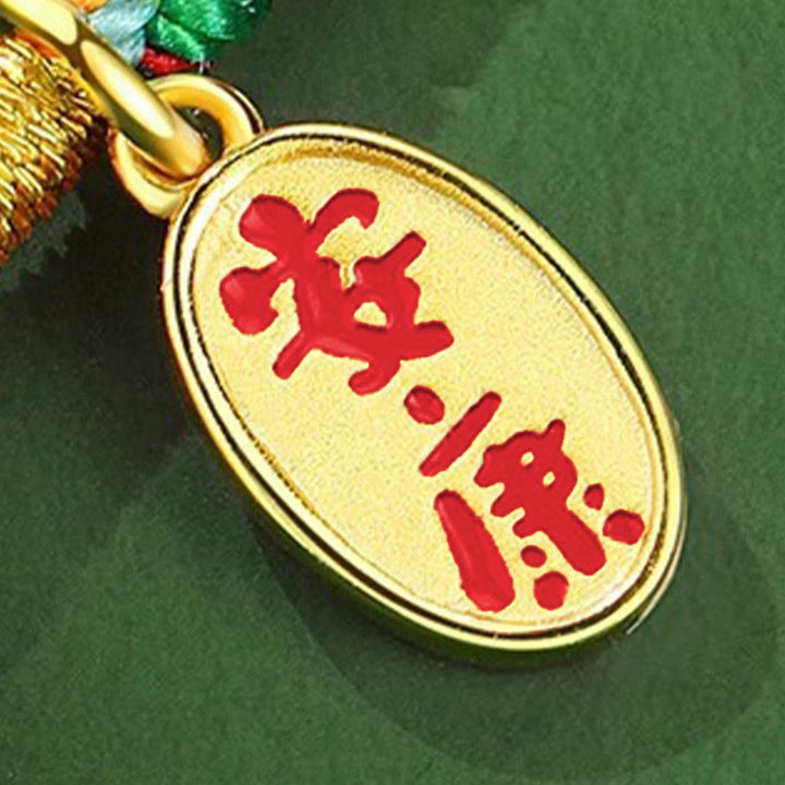 Buddha Stones ハンドメイド平和のお守りチャーム翡翠豊かさ925スターリングシルバーカラフルロープブレスレット - image 14