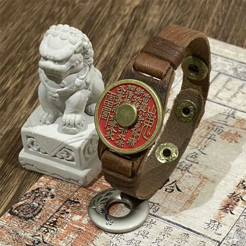 Buddha Stones辰砂 山の幽霊 お金を使うと良縁祈願レザーウォッチバンド ブレスレット  - image 1