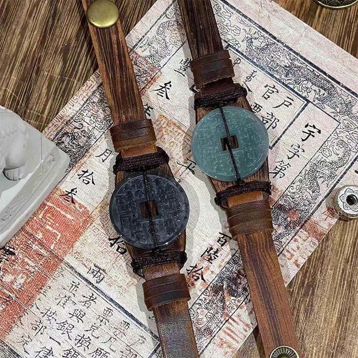 Buddha Stones翡翠山 幽霊 お金を使う豊かさレザー 腕時計バンド ブレスレット  - image 2