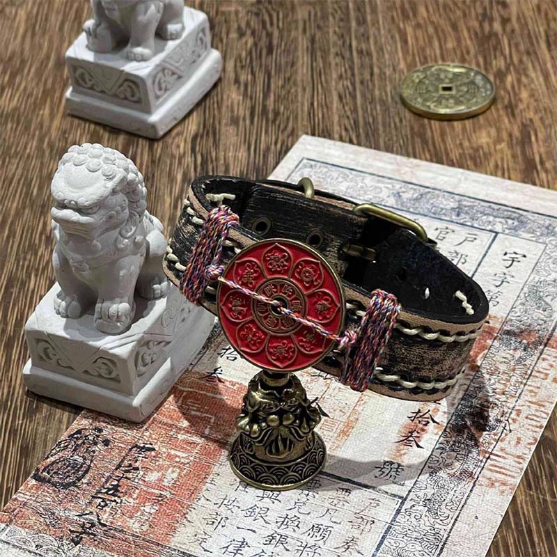 Buddha Stones辰砂 蓮オーム・マニ・パドメ・フム良縁祈願レザーウォッチバンド ブレスレット  - image 1