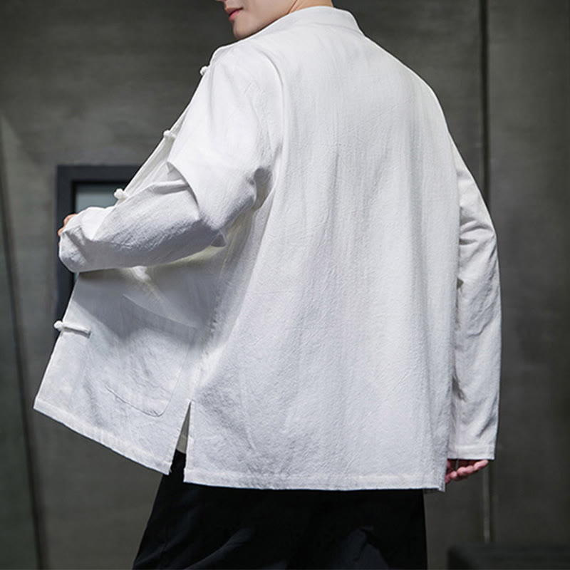 Buddha Stones無地 カエルボタン 唐装 コットンリネン メンズ ジャケット シャツ ポケット付き - image 44