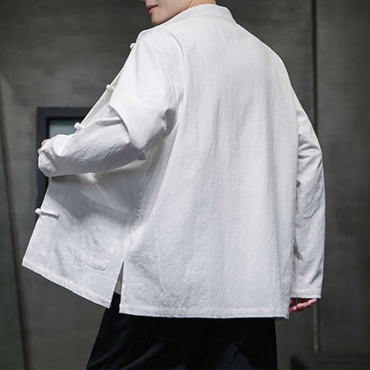 Buddha Stones無地 カエルボタン 唐装 コットンリネン メンズ ジャケット シャツ ポケット付き - image 44