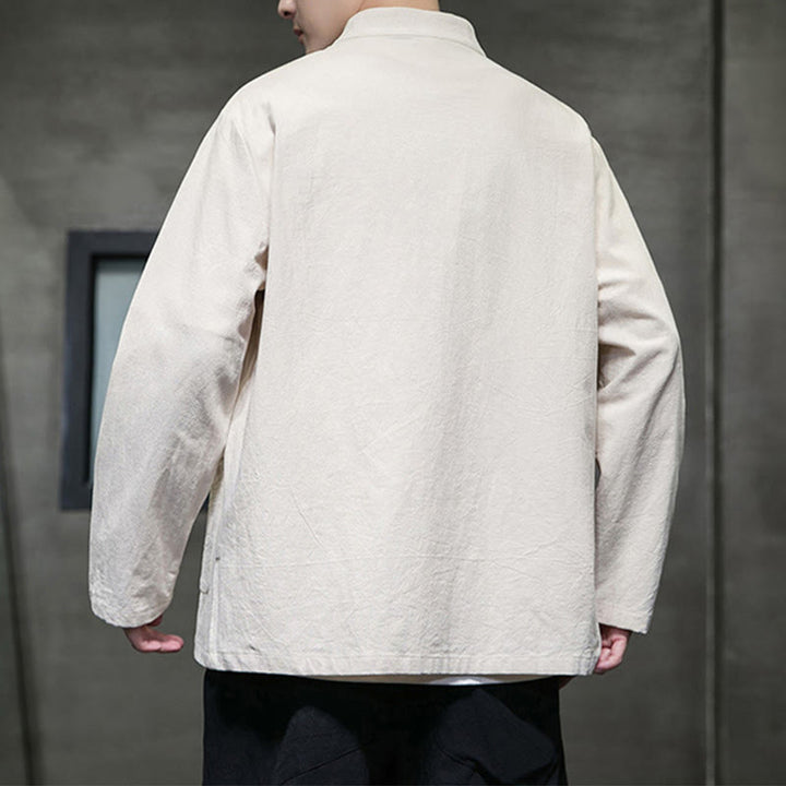 Buddha Stones無地 カエルボタン 唐装 コットンリネン メンズ ジャケット シャツ ポケット付き - image 18