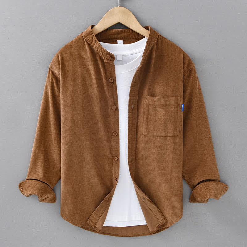 Buddha Stonesプレーンボタンダウン コットンコーデュロイ メンズ 長袖ジャケット - ゴールデンロッド - US/UK/AU42、 EU52 (3XL) - image 11