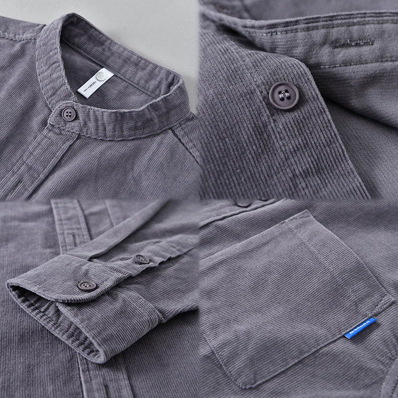 Buddha Stonesプレーンボタンダウン コットンコーデュロイ メンズ 長袖ジャケット - image 9