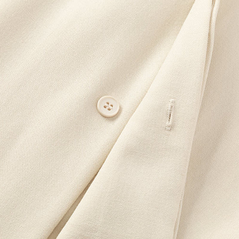 Buddha Stones無地 秋 長袖 隠しハーフボタンデザイン メンズシャツ - image 3