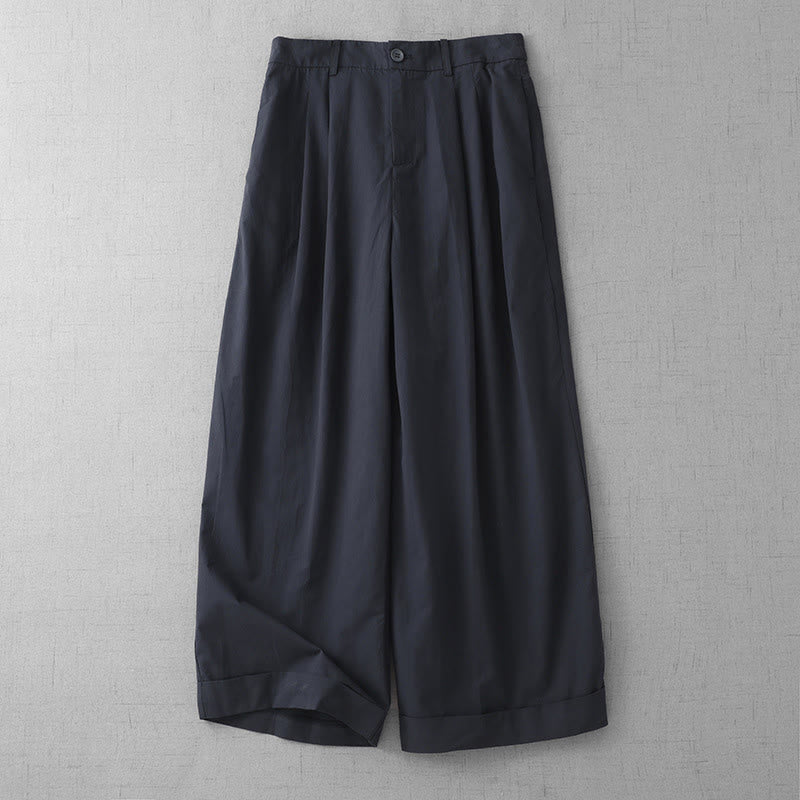 Buddha Stonesカジュアル 無地 ポリエステル レディース 7-8丈 ワイドレッグパンツ ポケット付き - ミッドナイトブルー - US14、 UK/AU18、 EU46 (2XL) - image 12
