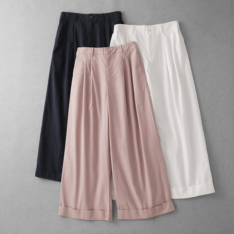Buddha Stonesカジュアル 無地 ポリエステル レディース 7-8丈 ワイドレッグパンツ ポケット付き - image 17