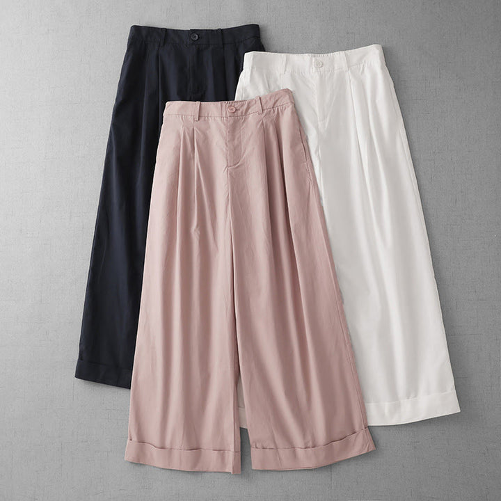 Buddha Stonesカジュアル 無地 ポリエステル レディース 7-8丈 ワイドレッグパンツ ポケット付き - image 17