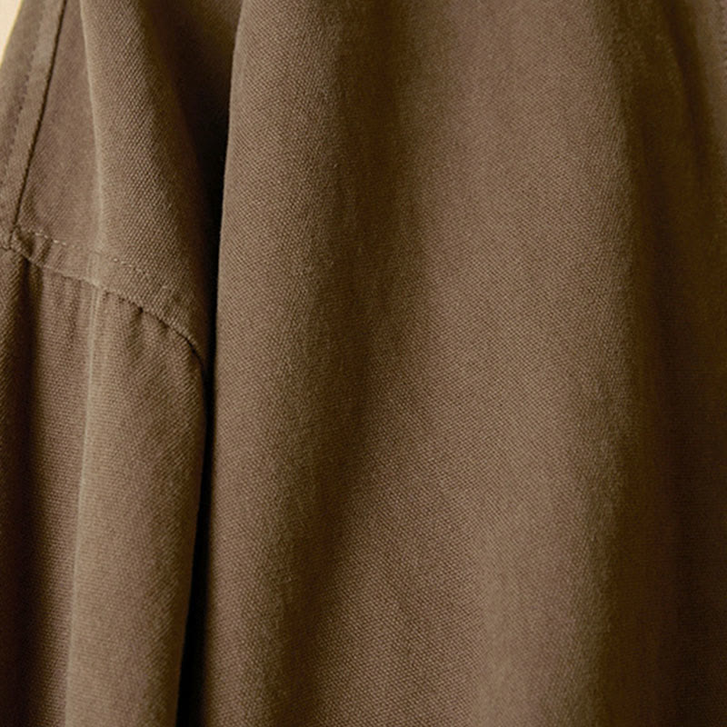 Buddha Stonesカジュアルボタンデザイン レディース スタンドカラー 長袖 コットンシャツ - image 19