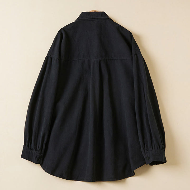 Buddha Stonesカジュアルボタンデザイン レディース スタンドカラー 長袖 コットンシャツ - image 22