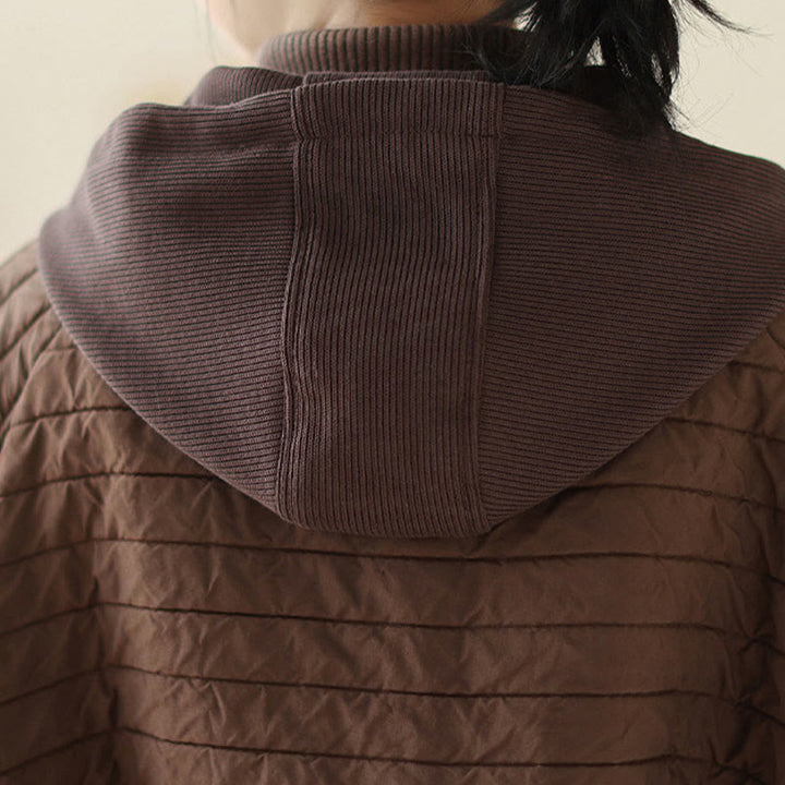 Buddha Stonesプレーンノッチド レディース コットンパッド入り ポケット付きコート - image 10