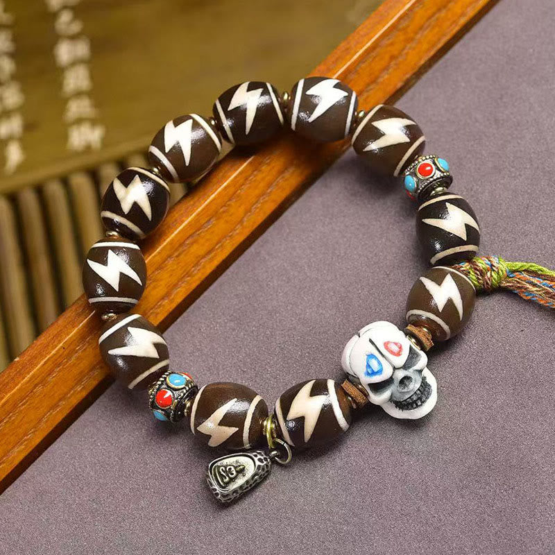 Buddha Stonesチベット雷宝瓶 ジービーズ 屍の王 森のパワーブレスレット - image 1