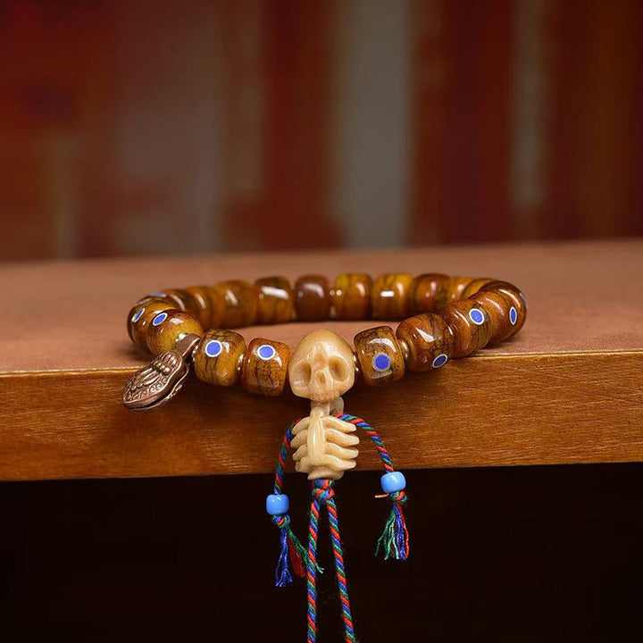 Buddha Stonesチベットの骨ビーズ 屍の森の王 悪霊を遠ざけるブレスレット - image 8