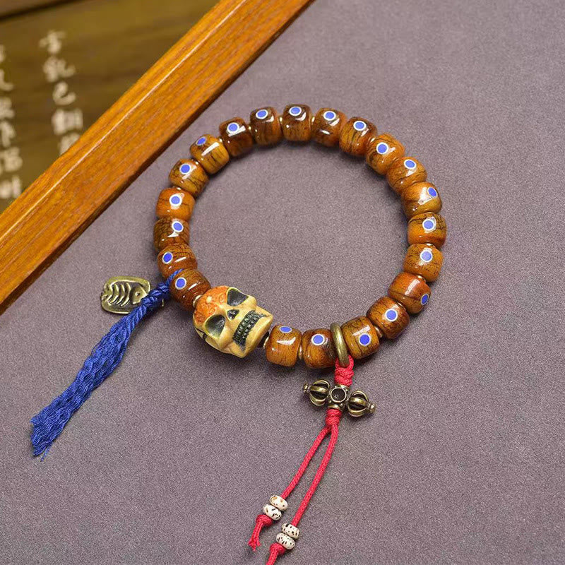 Buddha Stonesチベットの骨ビーズ 屍の森の王 悪霊を遠ざけるブレスレット - image 1
