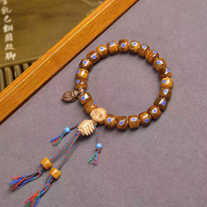 Buddha Stonesチベットの骨ビーズ 屍の森の王 悪霊を遠ざけるブレスレット - image 6