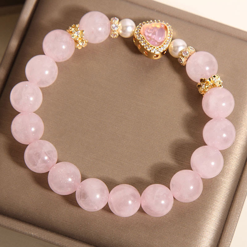 Buddha Stones天然仏陀のシンボル ピンククリスタルパール 温もりブレスレット - image 4