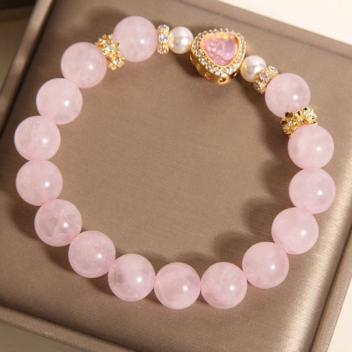 Buddha Stones天然仏陀のシンボル ピンククリスタルパール 温もりブレスレット - image 4
