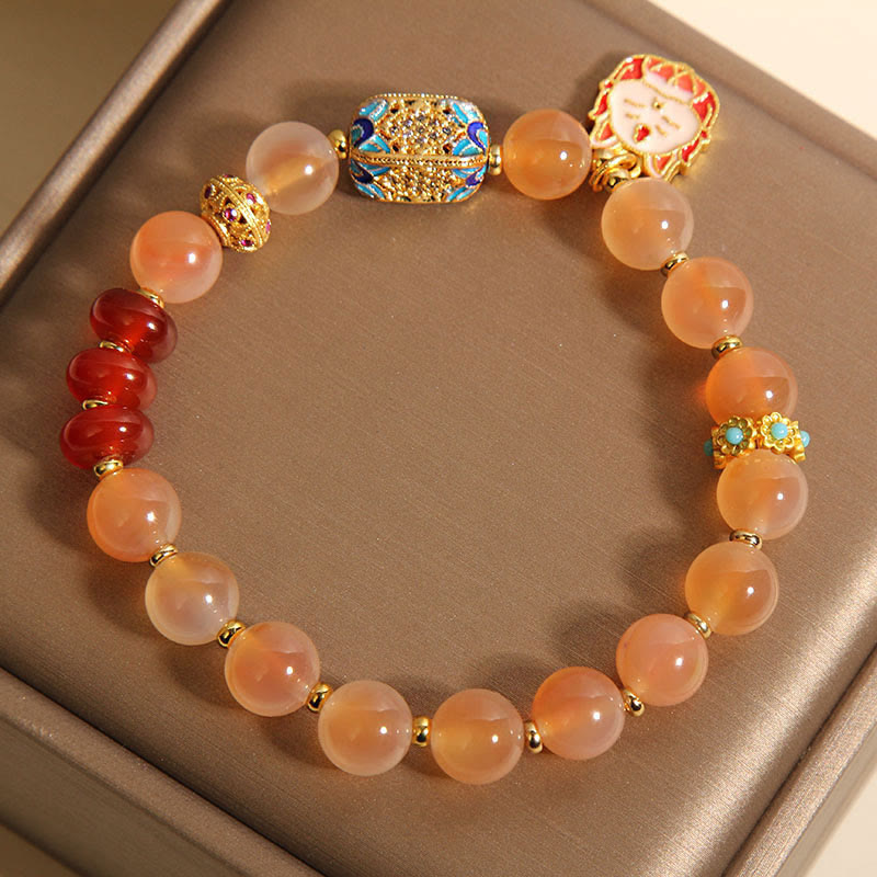 Buddha Stones天然九尾狐 オレンジキャンディアゲート ヒーリングブレスレット - image 5