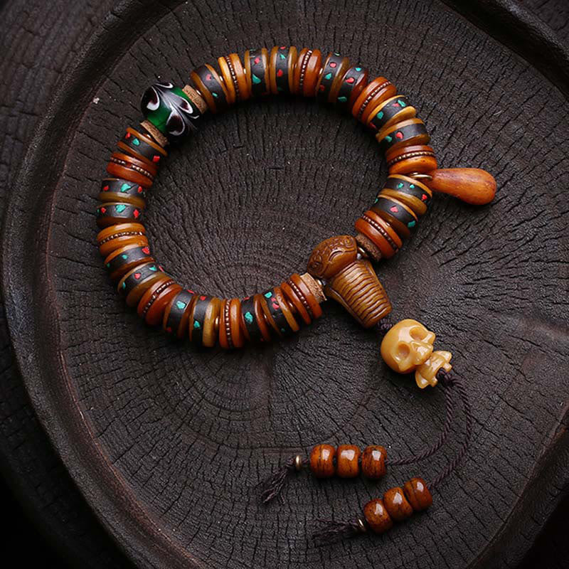 Buddha Stonesチベットの骨ビーズ 屍の森の王 無常の証しブレスレット - image 1