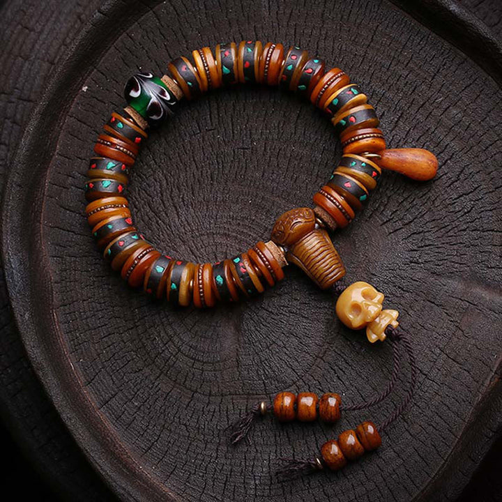 Buddha Stonesチベットの骨ビーズ 屍の森の王 無常の証しブレスレット - image 1